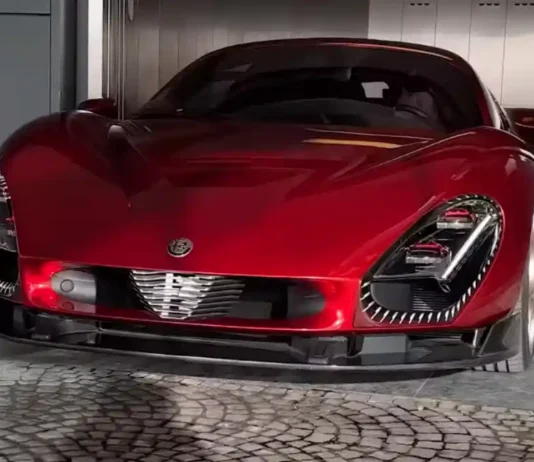 The New Italian sports car, the Alfa Romeo 33 Stradale Alfa Romeo 33 Stradale