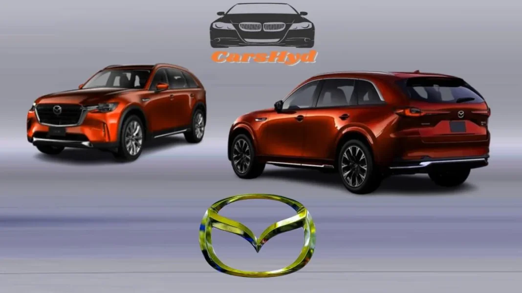 mazda cx 90 Front view of a Mazda CX-90 showcasing its sleek design and modern styling