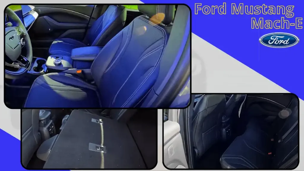 The spacious interior of the 2023 Ford Mustang Mach-E, featuring comfortable seating and modern design elements.