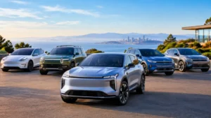 Best Electric SUVs 2026 – lineup of modern electric SUVs showcasing futuristic designs.