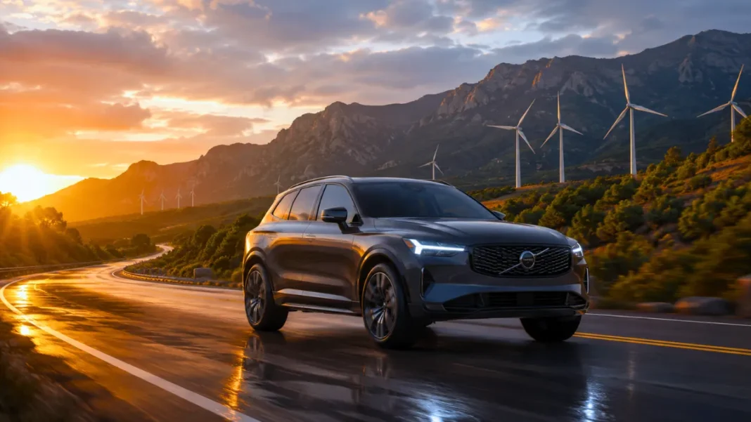 A premium luxury hybrid SUV driving on a highway, representing the best luxury hybrid SUVs of 2026.