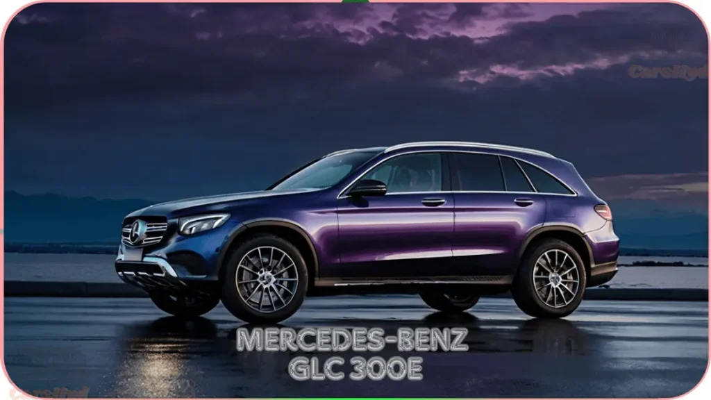 2024 Mercedes GLC 300e hybrid SUV parked in a modern urban setting.