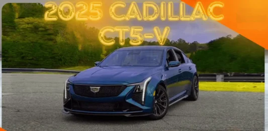 2025 Cadillac CT5-V: A Luxury Sedan That Packs a Punch 2025 dark green Cadillac CT5-V parked in a park.