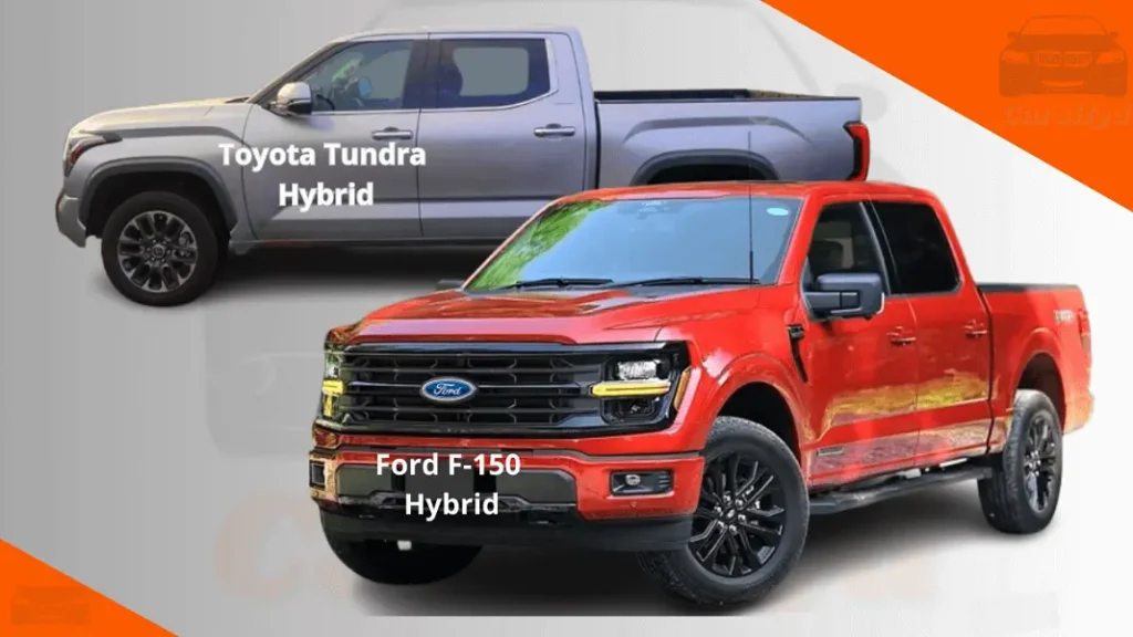 Image of the Ford F-150 Hybrid and Toyota Tundra Hybrid, the best hybrid pickups for 2024