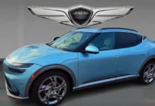 2025 Genesis GV60: What to Expect from the New Model 2025 Genesis GV60 in light blue, showcasing its sleek exterior design.