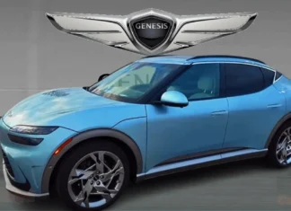 2025 Genesis GV60: What to Expect from the New Model 2025 Genesis GV60 in light blue, showcasing its sleek exterior design.