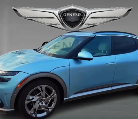 2025 Genesis GV60: What to Expect from the New Model 2025 Genesis GV60 in light blue, showcasing its sleek exterior design.