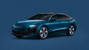 2027 Audi A6 Sportback e-tron front view at sunset