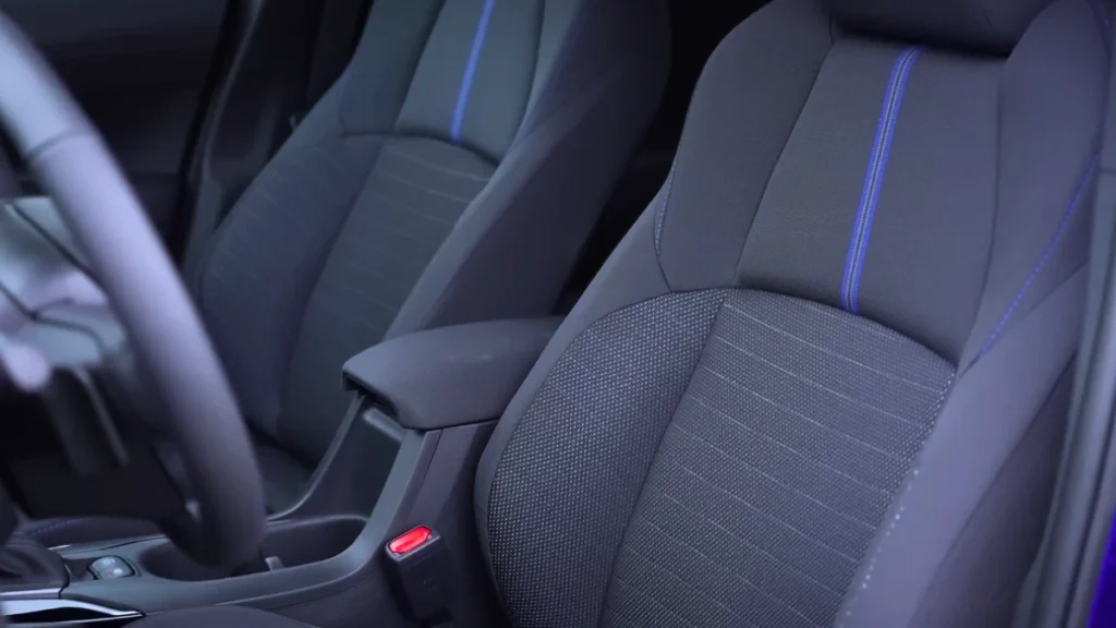 2025 Toyota Corolla Cross Hybrid front seats with cloth upholstery and comfortable driving position