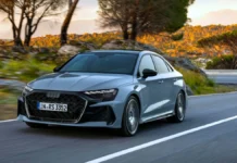 Why the 2026 Audi RS3 5-Cylinder Engine Remains an Absolute Icon The 2026 Audi RS3 being driven through city streets