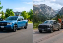 Real-World Fuel Consumption: Ford Maverick Hybrid vs. Toyota Tundra Hybrid (What They Actually Get, Not What the Window Sticker Says) Ford Maverick Hybrid and Toyota Tundra i-FORCE MAX side-by-side comparison for real world MPG test