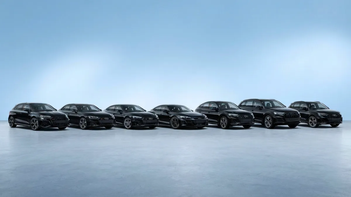 Audi models including sedans, hatchbacks and crossover vehicles