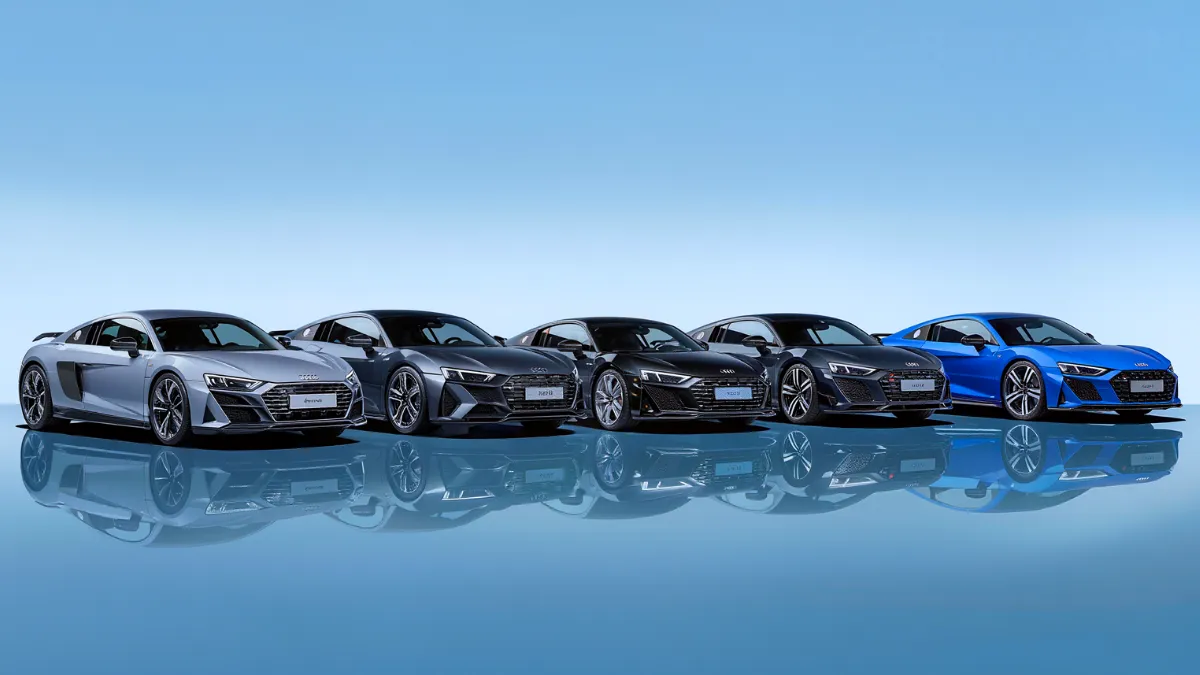Audi performance cars highlighting sporty design and driving performance.