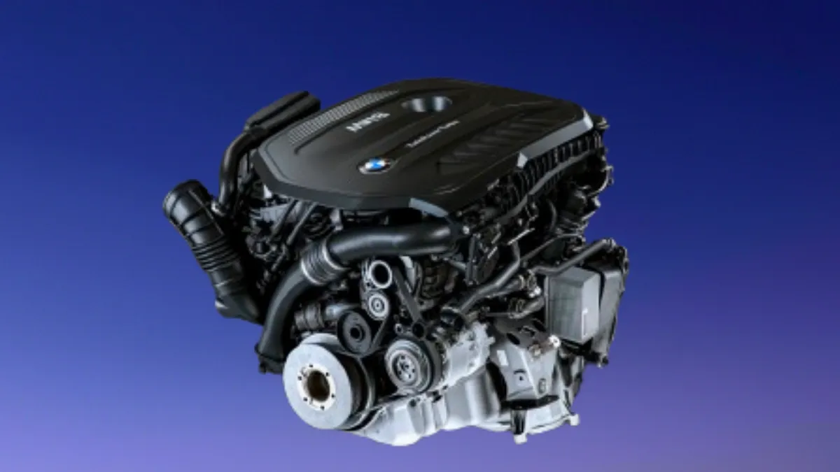 BMW B58 3.0L turbocharged inline 6 engine detailed engineering display