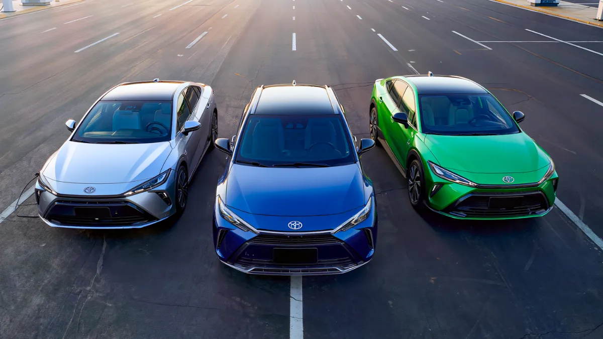Toyota hybrid and plug-in hybrid vehicles highlighting electrified driving and fuel efficiency.