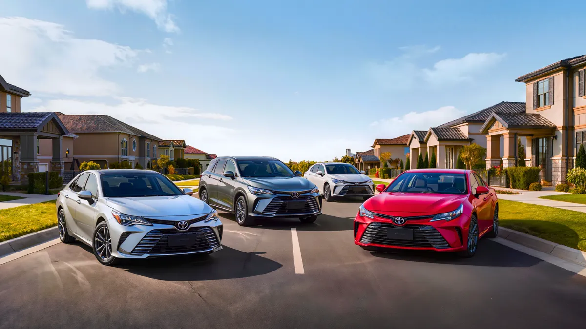 Toyota car lineup featuring sedans, crossovers and passenger models for a Toyota buyer's guide.
