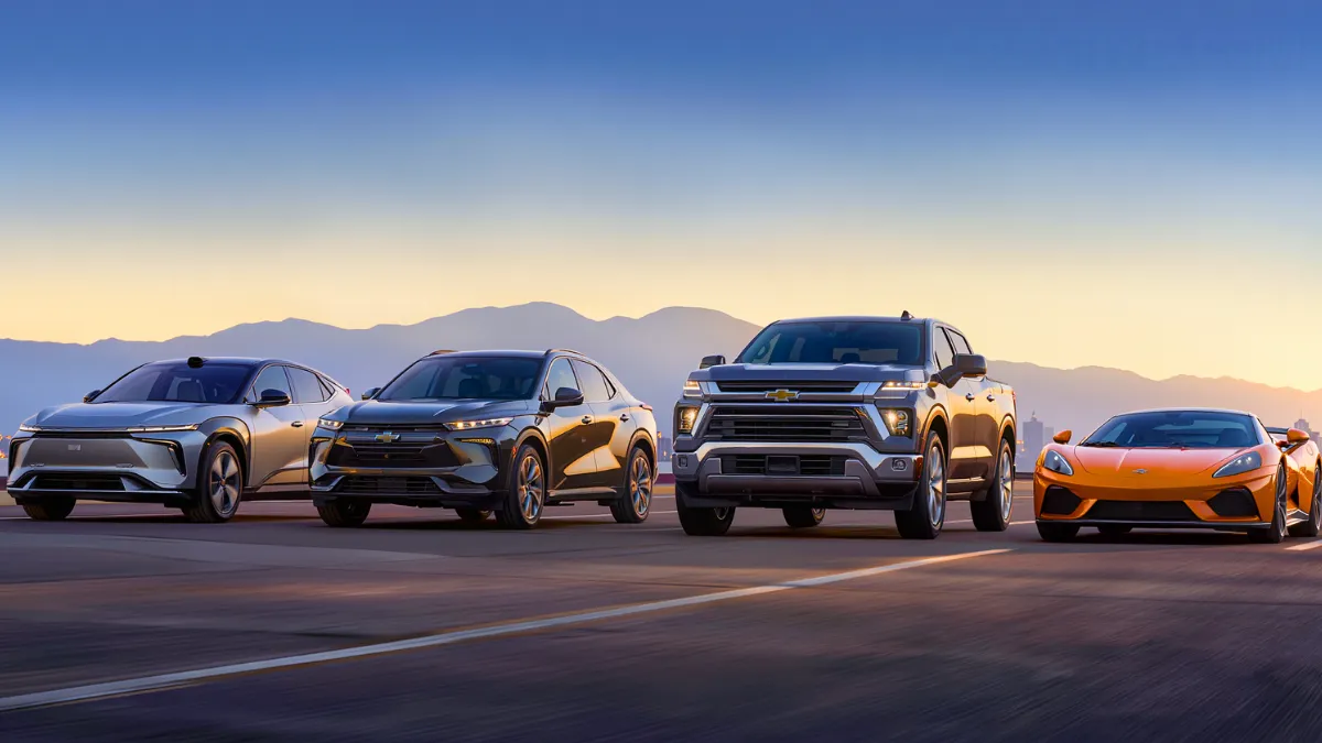 Chevrolet vehicle lineup overview with SUVs, EVs, trucks and performance cars