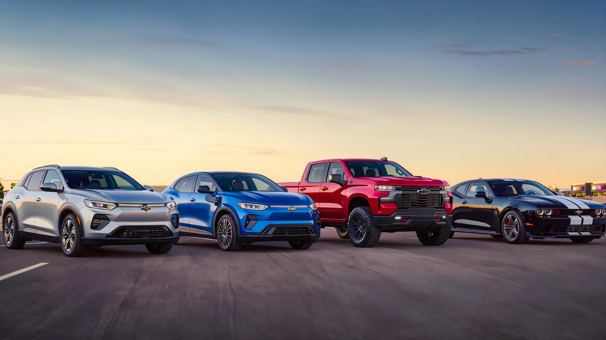 Modern Chevrolet model lineup across SUVs, trucks, EVs and performance cars